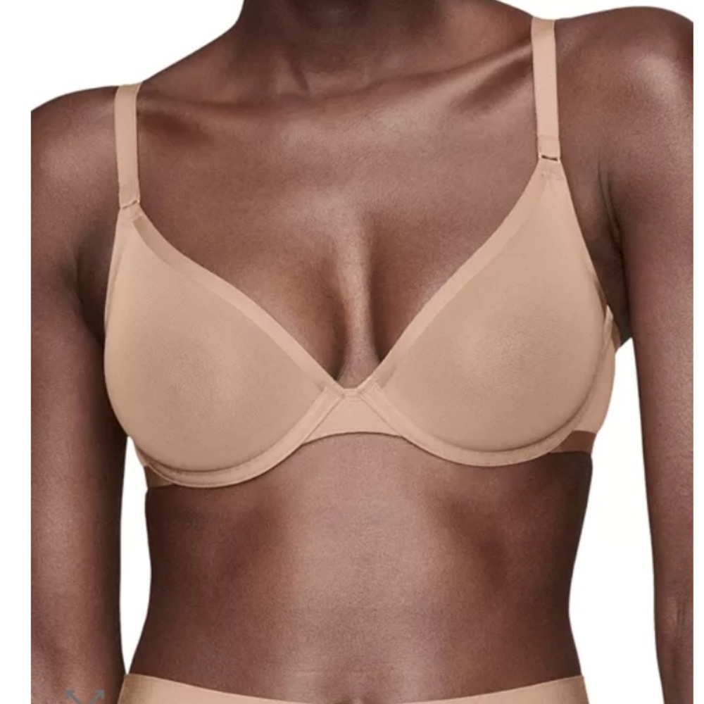 Cuup The Plunge Mesh Bra in Taupe